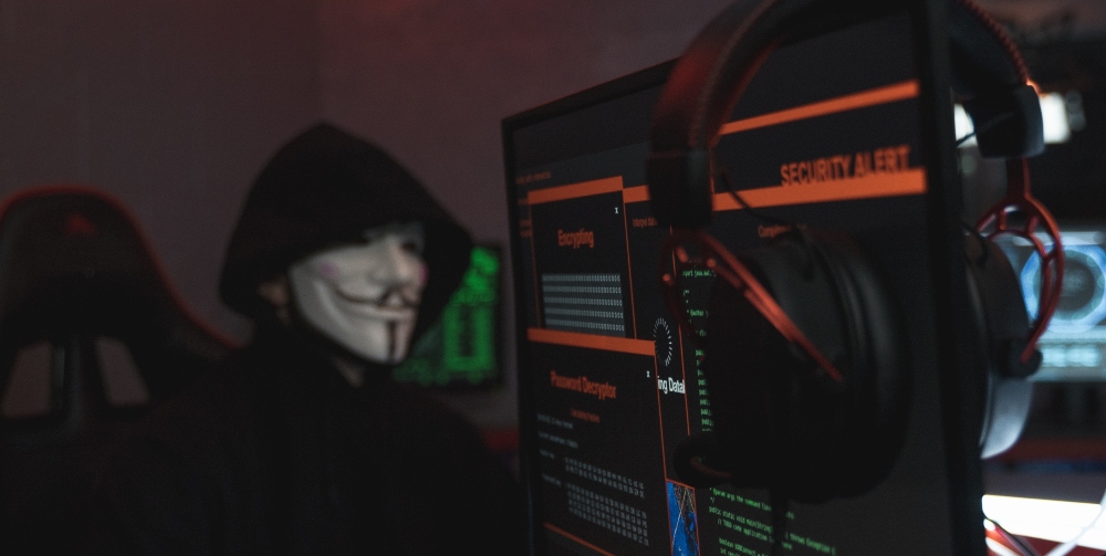 cyber attacker on computer